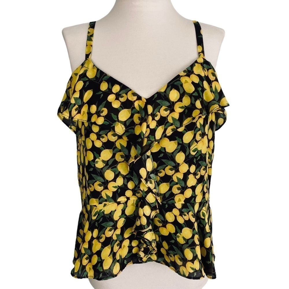 Women's Bonnie Sleeveless V-Neck Ruffle Top Size small